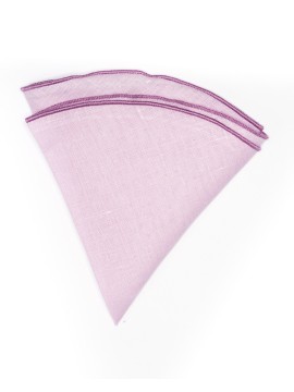 Solid Light Purple Linen/Purple Trim Linen Pocket Circle